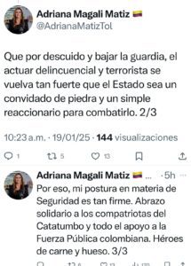 “Mi apoyo total a la Fuerza Pública”: Adriana Magali Matiz sobre la violencia en el Catatumbo 11 WhatsApp Image 2025 01 19 at 5.02.57 PM